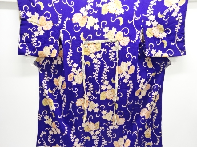 JAPANESE KIMONO / ANTIQUE JUBAN / SILK / KINSHA / FLOWERS